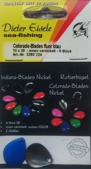 Eisele Colorado-Blades fluor blau 15x20 mm
