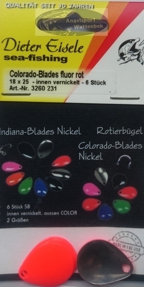 Eisele Colorado-Blades fluor rot 18x25 mm