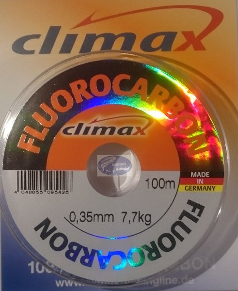 Climax 100% Fluorocarbon Schnur 100 Meter Rolle Stärke 0,35 mm-7,7kg