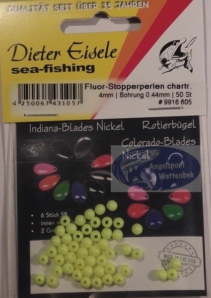 Eisele Fluor-Stopperperlen chartreuse 4,0mm