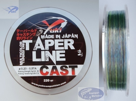 Yuki Taper Line 0,26-0,57 Multicolor 220 Meter 8,8kg - 35 kg Tragkraft