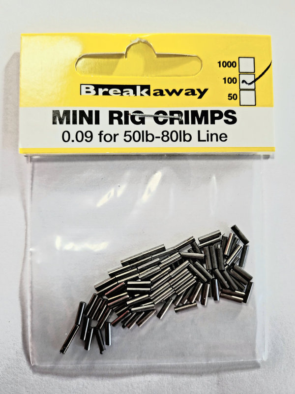 Breakaway Mini Rig Crimps 0,90 mm,  Inhalt 100 Stk. / Klemm - Hülsen